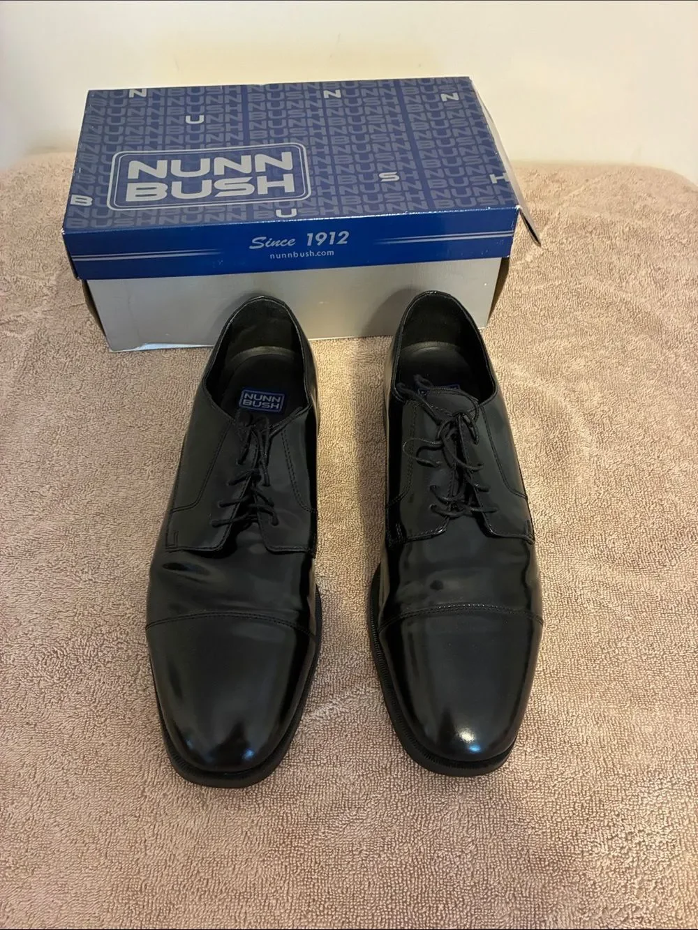 Men’s Nunn Bush Black Cap-Toe Oxford Dress Shoes size‎ 13 W